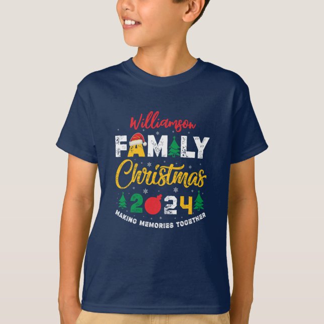 Camiseta Nombre personalizado año de reunión Navidades fami (Anverso)