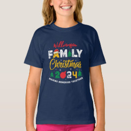 Camiseta Nombre personalizado año de reunión Navidades fami