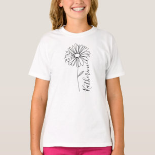 Camiseta Nombre personalizado April daisy Birth Flower