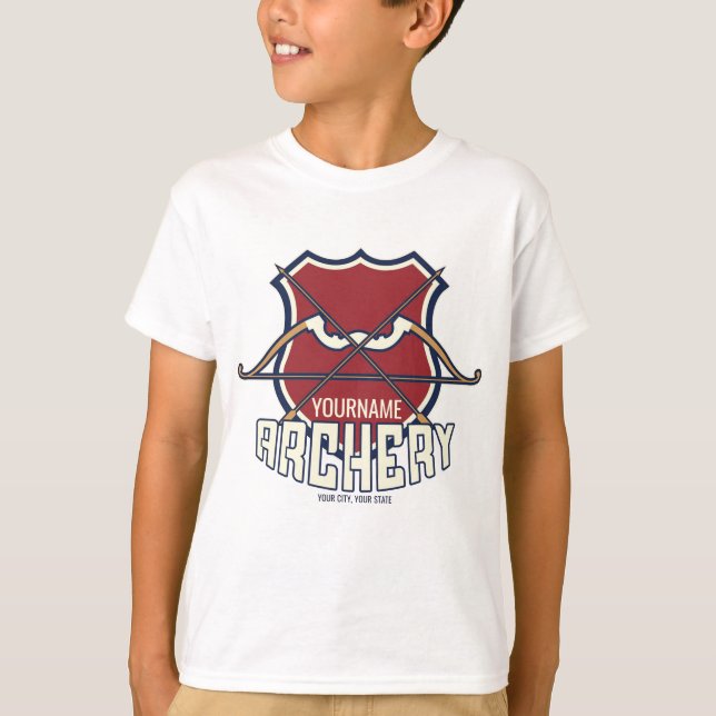 Camiseta NOMBRE Personalizado Archery Sports Flecha de arco (Anverso)