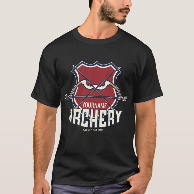 Camiseta NOMBRE Personalizado Archery Sports Flecha de arco (Anverso)
