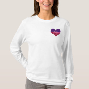 Camiseta Nombre personalizado arco de damasco púrpura de le