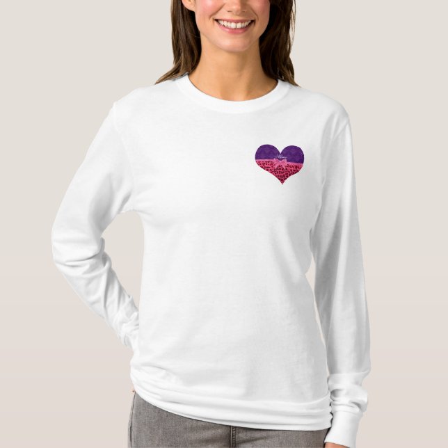 Camiseta Nombre personalizado arco de damasco púrpura de le (Anverso)