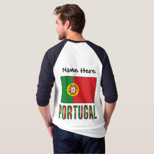 Camiseta Nombre Personalizado Bandera de Portugal