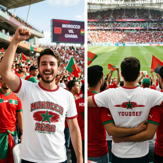Camiseta Nombre Personalizado Bandera Marroquí Estrella Pat