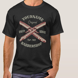 Camiseta NOMBRE personalizado Barber Straight Razor Barbers