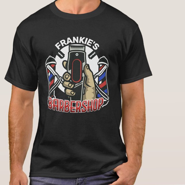 Camiseta NOMBRE personalizado Barbería de retro de barbería (Subido por el creador)
