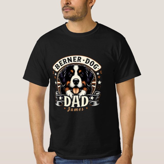 Camiseta Nombre Personalizado Berner Dog Dad - Papi Bernés (Anverso)