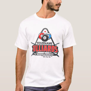 Camiseta NOMBRE Personalizado Billiards 8 Ball Pool Cue Rac