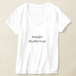Camiseta nombre personalizado blanco simple minimalista