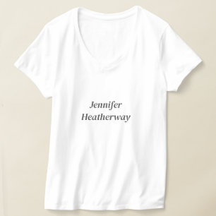 Camiseta nombre personalizado blanco simple minimalista