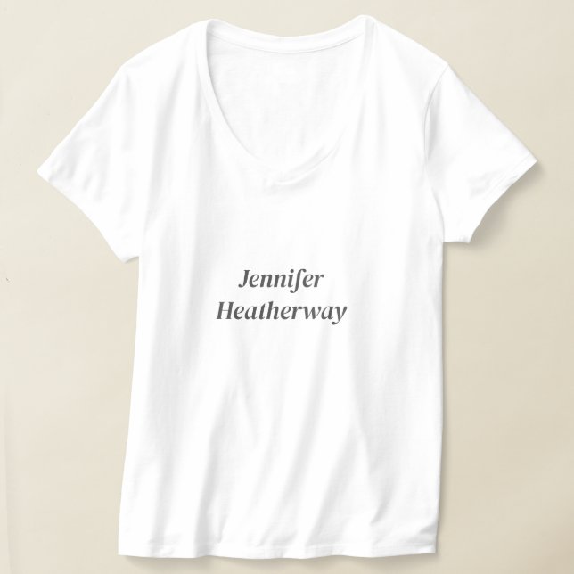 Camiseta nombre personalizado blanco simple minimalista (Distribución )