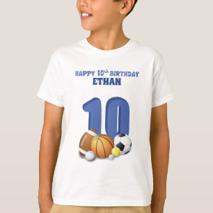Camiseta Nombre personalizado Boy 10.ª Bolas Deportivas de