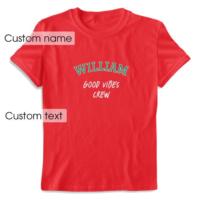 Camiseta Nombre Personalizado Buen Gráfico Verde Rojo De La (Subido por el creador)