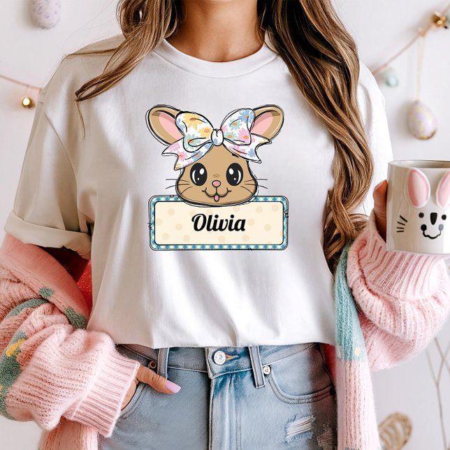 Camiseta Nombre personalizado Bunny Coquette de Pascua (Subido por el creador)