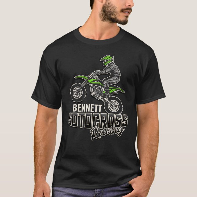 Camiseta NOMBRE personalizado Carreras Motocross de ciclism (Anverso)