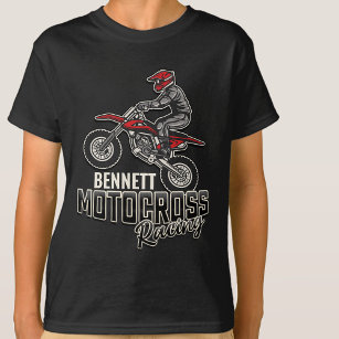 Camiseta NOMBRE personalizado Carreras motocross moto sucia