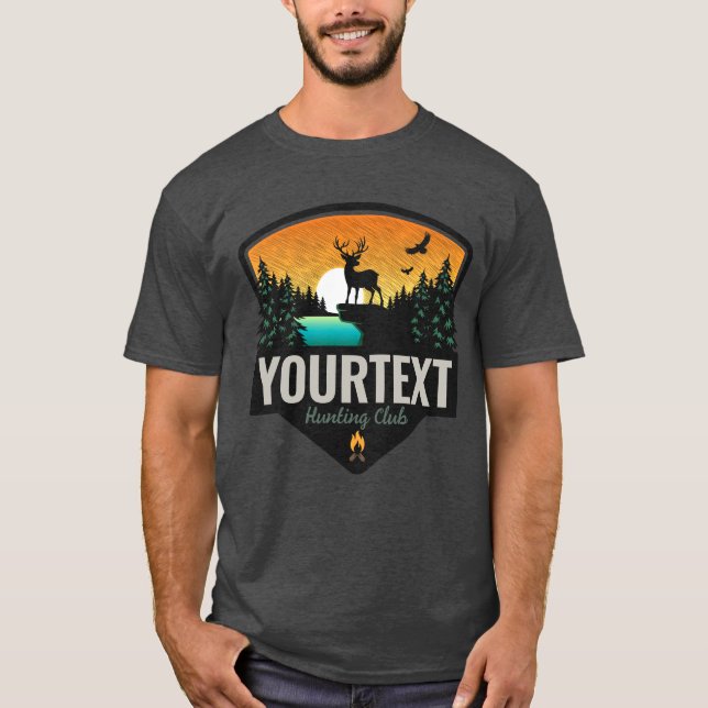 Camiseta NOMBRE Personalizado Caza de alce Atardecer salvaj (Anverso)