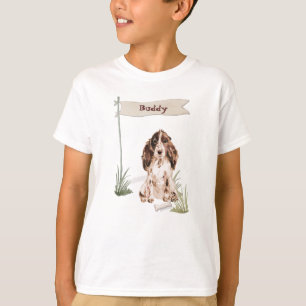 Camiseta Nombre personalizado Cocker Spaniel marrón Perro m