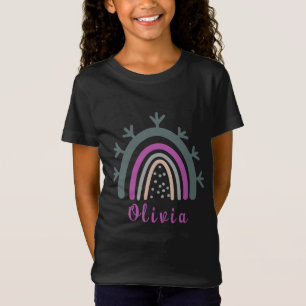Camiseta Nombre personalizado con arcoiris de boho puro