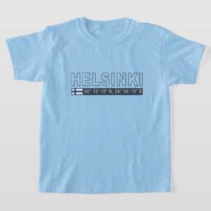Camiseta Nombre personalizado coordenadas de Helsinki