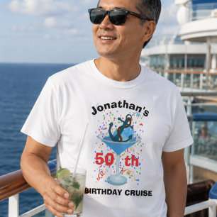 Camiseta Nombre Personalizado Cumpleaños Crucero Cóctel Anc