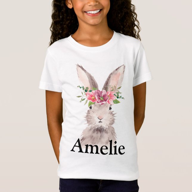 Camiseta Nombre Personalizado Cute Easter Bunny (Anverso)