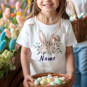 Camiseta Nombre Personalizado Cute Easter Bunny Kids