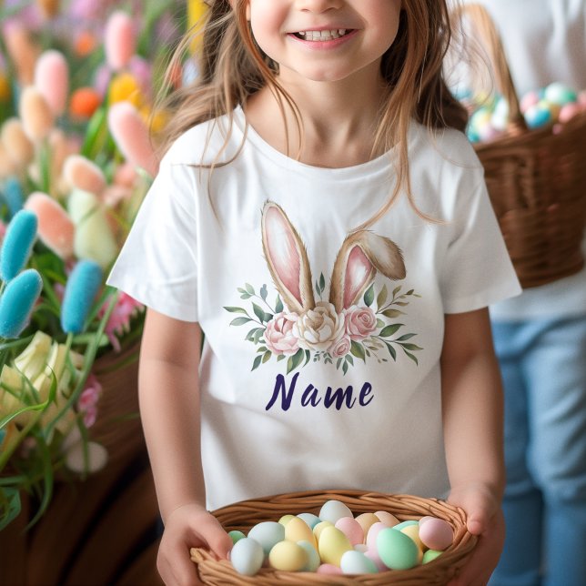 Camiseta Nombre Personalizado Cute Easter Bunny Kids (Subido por el creador)