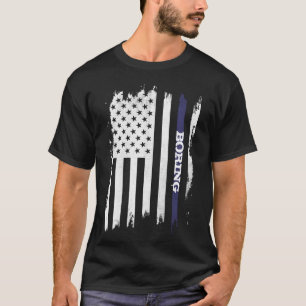 Camiseta Nombre personalizado de banda azul de bandera de E