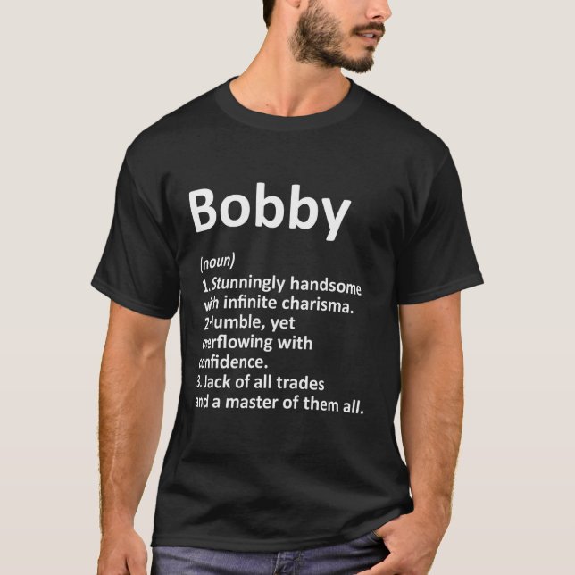 Camiseta Nombre personalizado de definición de Bobby (Anverso)