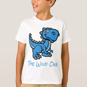 Camiseta Nombre personalizado de dinosaurio azul T rex
