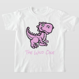 Camiseta Nombre personalizado de dinosaurio rosado T Rex