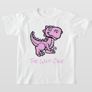 Camiseta Nombre personalizado de dinosaurio rosado T Rex