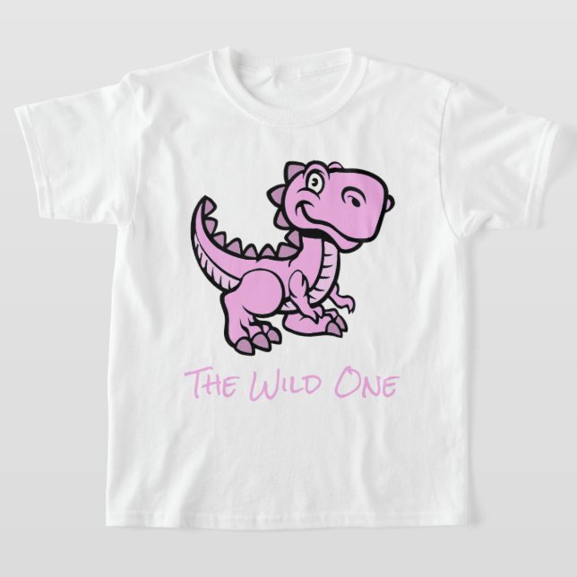 Camiseta Nombre personalizado de dinosaurio rosado T Rex (Distribución)