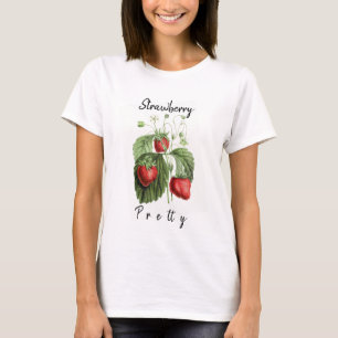 Camiseta Nombre personalizado de fresa roja de Bonito de vi