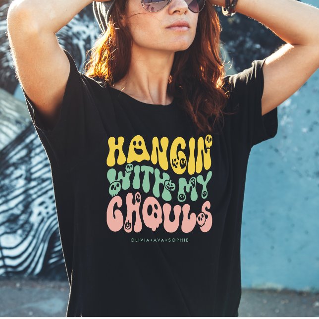 Camiseta Nombre personalizado de Ghouls de Halloween Gracio (Subido por el creador)