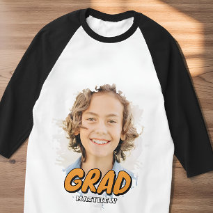 Camiseta Nombre personalizado de graduado con foto moderna