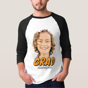 Camiseta Nombre personalizado de graduado con foto moderna 