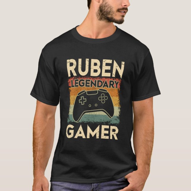 Camiseta Nombre personalizado de juegos Ruben Leyenda Gamer (Anverso)
