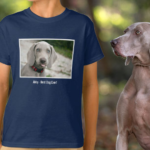 Camiseta Nombre personalizado de la foto del perro de