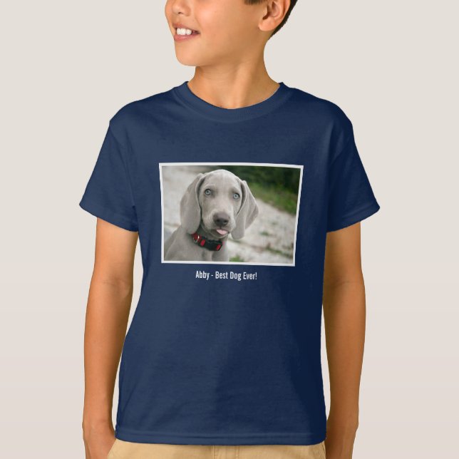 Camiseta Nombre personalizado de la foto del perro de (Anverso)