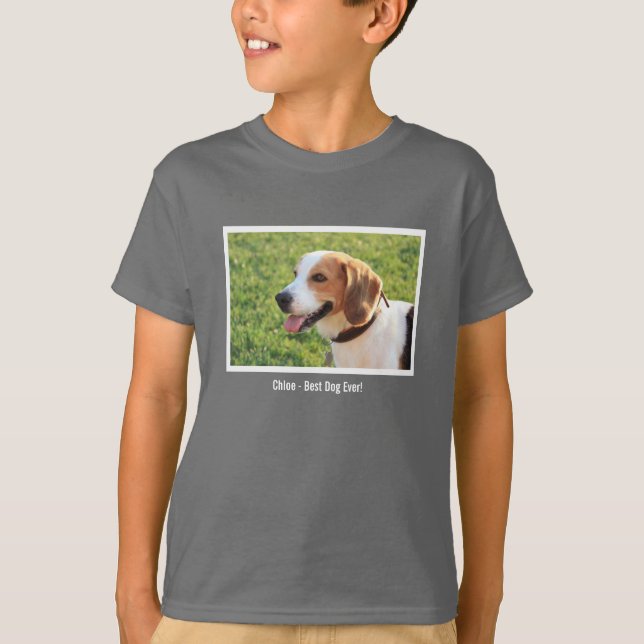 Camiseta Nombre personalizado de la foto del perro del (Anverso)