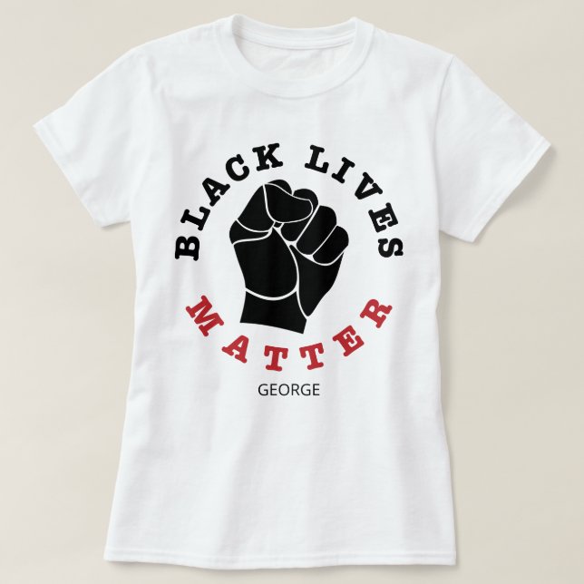 Camiseta Nombre personalizado de la materia de vida negra d (Diseño del anverso)