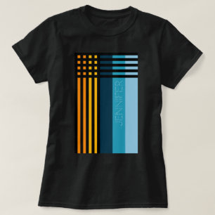 Camiseta Nombre personalizado de las franjas negras amarill