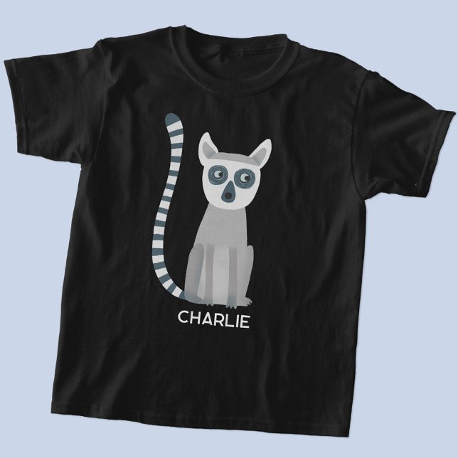 Camiseta Nombre personalizado de lémur en cola de anillo (Fun personalized name ring-tailed lemur t-shirt)