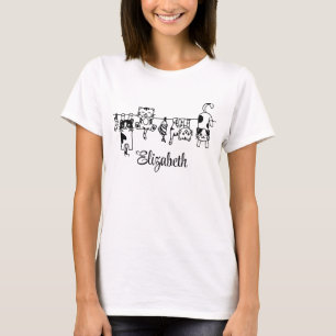 Camiseta Nombre personalizado de los gatitos colgantes