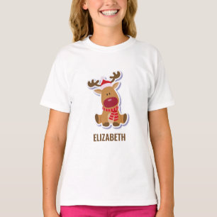 Camiseta Nombre personalizado de los Navidades de renos de