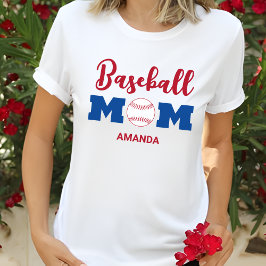 Camiseta Nombre personalizado de mamá de béisbol