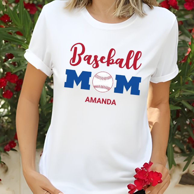 Camiseta Nombre personalizado de mamá de béisbol (Subido por el creador)